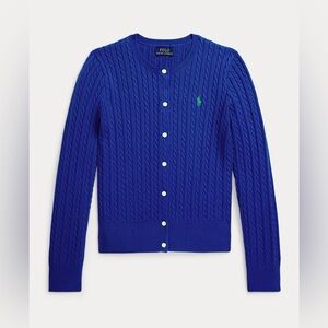 Polo by Ralph Lauren Women's Royal Blue Cable-Knit Cardigan